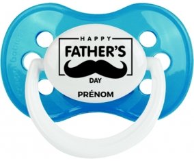 Happy father's day style 2 + prénom : Cyan classique embout anatomique