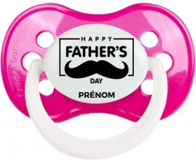 Happy father's day style 2 + prénom : Rose foncé classique embout anatomique