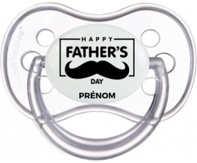 Happy father's day style 2 + prénom : Transparente classique embout anatomique