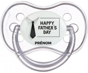 Happy father's day style 3 + prénom : Transparente classique embout anatomique