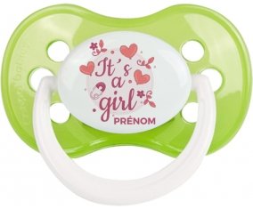 It's a girl + prénom : Vert classique embout anatomique