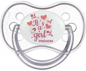 It's a girl + prénom : Transparente classique embout anatomique