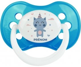 Chat anniversaire + prénom : Cyan classique embout anatomique