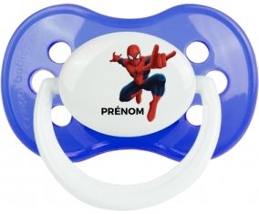 Spiderman + prénom : Bleu classique embout anatomique