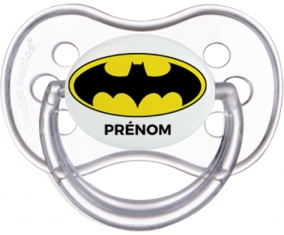 Batman + prénom : Transparente classique embout anatomique