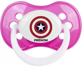 Captain america + prénom : Rose classique embout anatomique