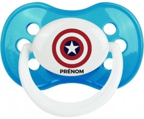 Captain america + prénom : Cyan classique embout anatomique