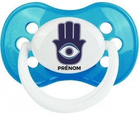 Main de Fatma + prénom : Cyan classique embout anatomique