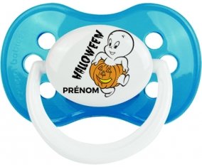 Halloween casper + prénom : Cyan classique embout anatomique