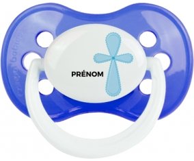 It's a boy croix bleue + prénom : Sucette Anatomique personnalisée