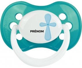 It's a boy croix bleue + prénom : Turquoise classique embout anatomique
