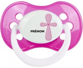 It's a girl croix rose + prénom : Rose classique embout anatomique