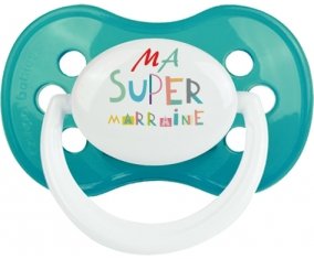 Ma super marraine + prénom : Turquoise classique embout anatomique