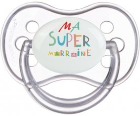 Ma super marraine + prénom : Transparente classique embout anatomique