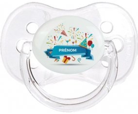 Joyeux anniversaire style 1 + prénom : Transparent classique embout cerise