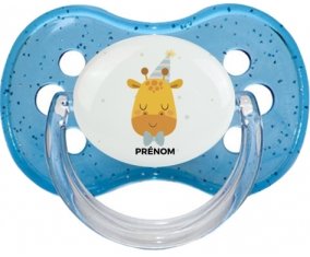 Girafe anniversaire + prénom : Sucette Cerise personnalisée