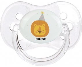 Lion anniversaire + prénom : Transparent classique embout cerise