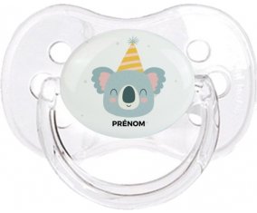 Koala anniversaire + prénom : Transparent classique embout cerise