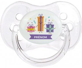 Cadeaux anniversaire style 1 + prénom : Transparent classique embout cerise