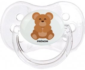 Ours + prénom : Transparent classique embout cerise