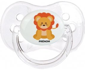 Lion style 3 + prénom : Transparent classique embout cerise