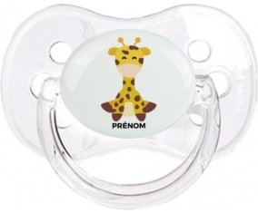 Girafe style 4 + prénom : Transparent classique embout cerise