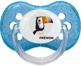 Tetine Toucan + prénom embout Cerise personnalisée