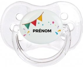 Guirlande + prénom : Transparent classique embout cerise