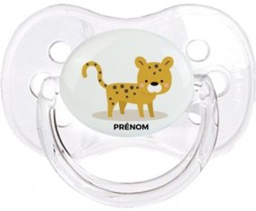 Tigre style 2 + prénom : Transparent classique embout cerise