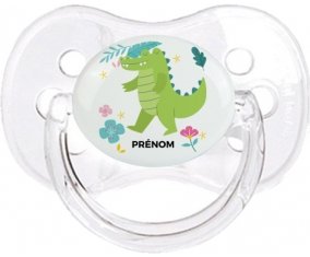 Croco + prénom : Transparent classique embout cerise
