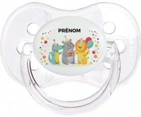 Fête d'anniversaire + prénom : Transparent classique embout cerise