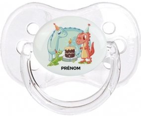 Dinosaures anniversaire + prénom : Transparent classique embout cerise