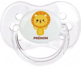 Lion style 4 + prénom : Transparent classique embout cerise