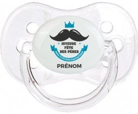 Joyeuse Fêtes des pères style 1 garçon + prénom : Transparent classique embout cerise