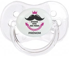 Joyeuse Fêtes des pères style 1 fille + prénom : Transparent classique embout cerise