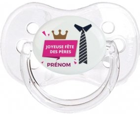 Joyeuse Fêtes des pères style 2 fille + prénom : Transparent classique embout cerise