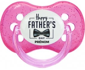 Happy father's day style 1 + prénom : Rose à paillette embout cerise