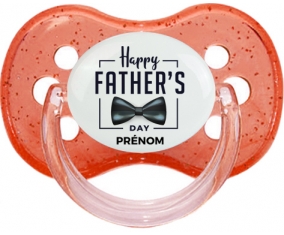 Happy father's day style 1 + prénom : Rouge à paillette embout cerise