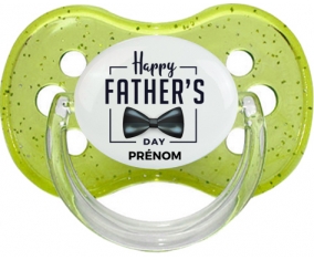 Happy father's day style 1 + prénom : Vert à paillette embout cerise