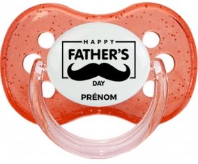 Happy father's day style 2 + prénom : Rouge à paillette embout cerise