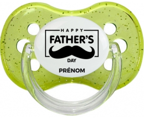 Happy father's day style 2 + prénom : Vert à paillette embout cerise
