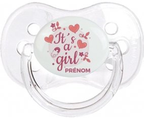 It's a girl + prénom : Transparent classique embout cerise