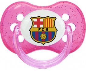 FC Barcelone + prénom : Rose à paillette embout cerise