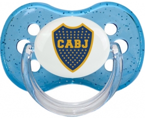 Club Atlético Boca Juniors + prénom : Bleu à paillette embout cerise