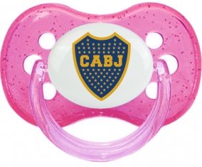 Club Atlético Boca Juniors + prénom : Rose à paillette embout cerise