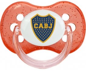 Club Atlético Boca Juniors + prénom : Rouge à paillette embout cerise