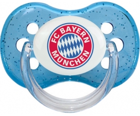 FC Bayern Munchen + prénom : Bleu à paillette embout cerise