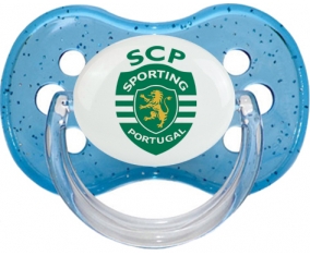 Sporting Clube de Portugal + prénom : Bleu à paillette embout cerise