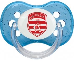 Club Africain + prénom : Bleu à paillette embout cerise