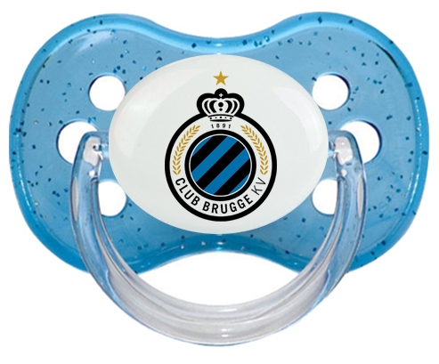 Club Brugge KV + prénom : Bleu à paillette embout cerise